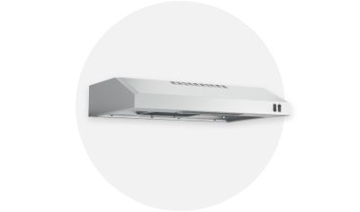 GE Appliances Range Hood product isolated on top of a light grey circle